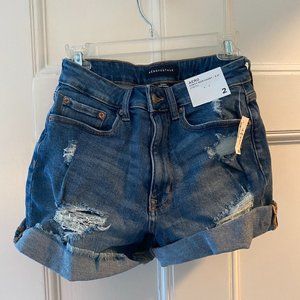 Aeropostale Curvy Mom Ripped Jean Short